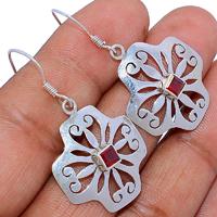 Faceted Garnet Earring - GNFE542