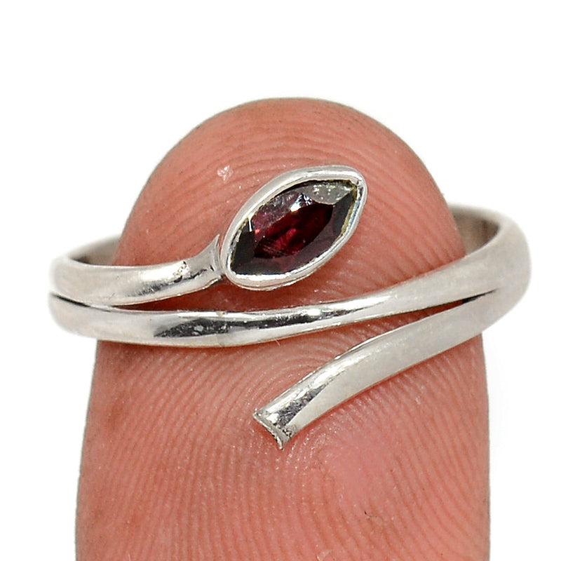 Small Plain - Garnet Faceted Ring - GNFR1146