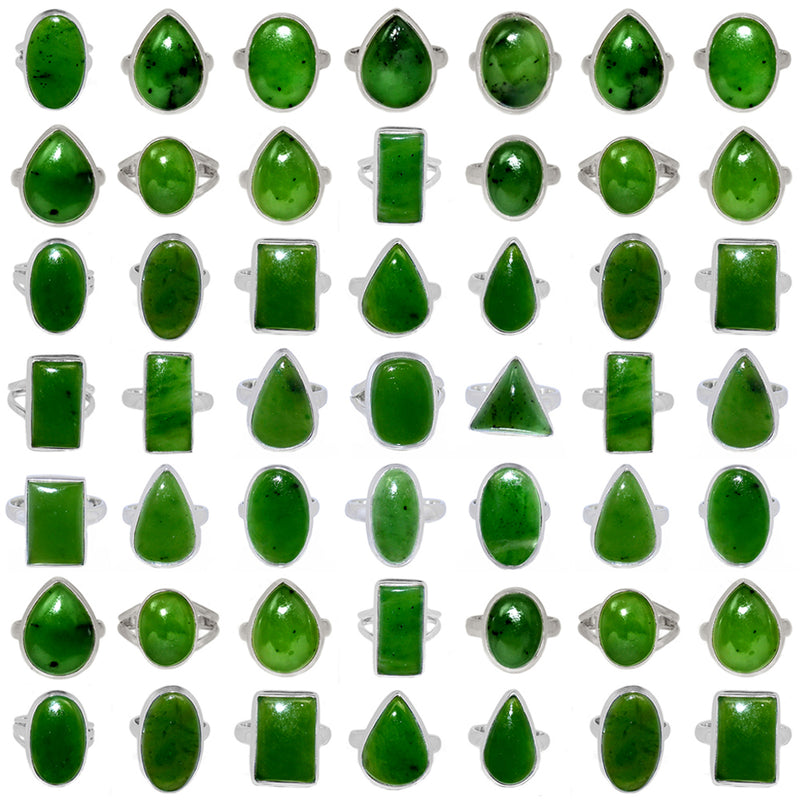 500 Grams Mix Lot - Nephrite Jade Ring - GNFZR2