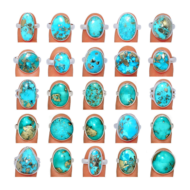 250 Grams Mix Lot - Nishapur Persian Turquoise Ring - GNITR1