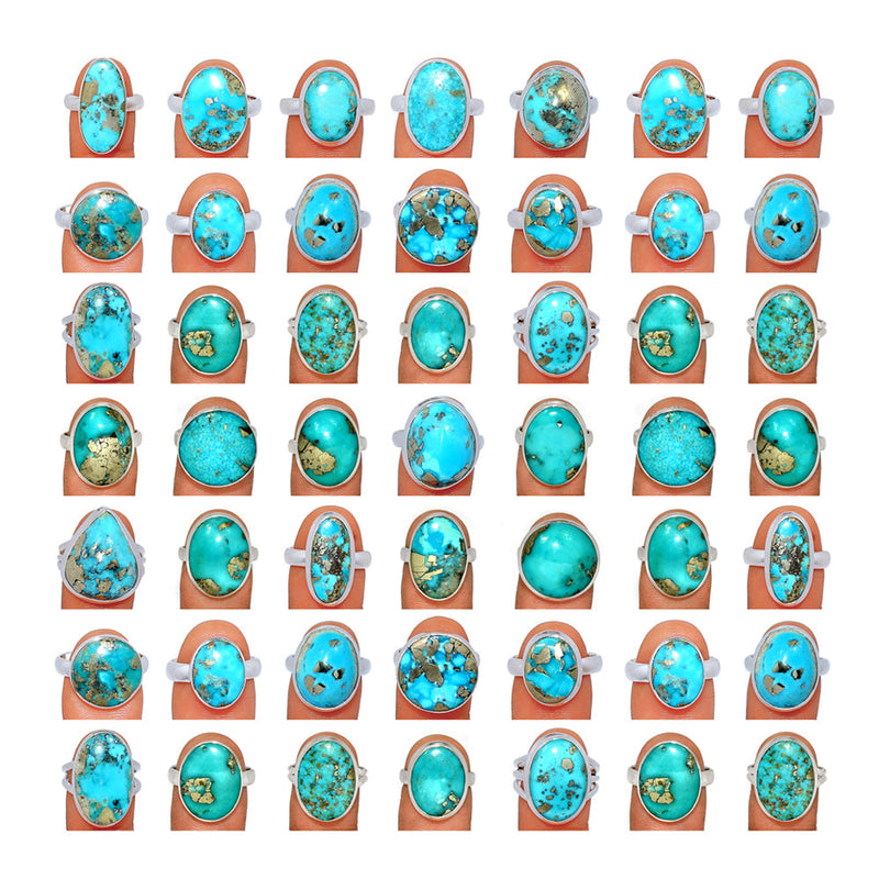 500 Grams Mix Lot - Nishapur Persian Turquoise Ring - GNITR2