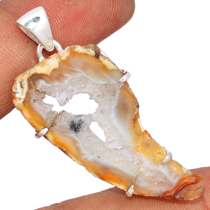 1.8" Claw - Oco Geode Druzy Pendants - GODP723