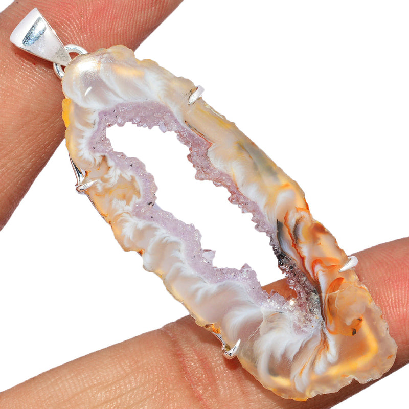 2.6" Claw - Oco Geode Druzy Pendants - GODP724