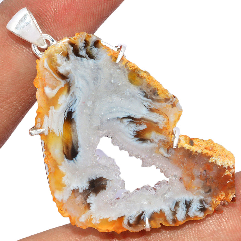 2.2" Claw - Oco Geode Druzy Pendants - GODP725