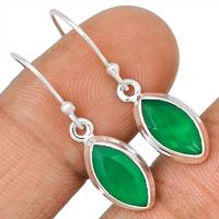 Faceted Green Onyx Earring - GOFE111