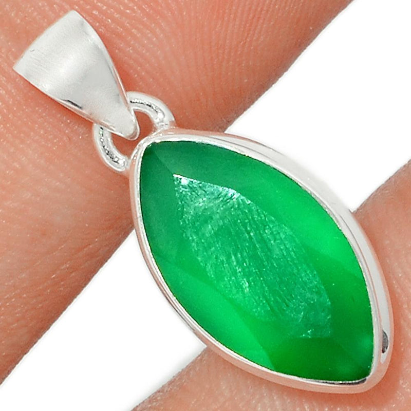 1" Faceted Green Onyx Pendants - GOFP143