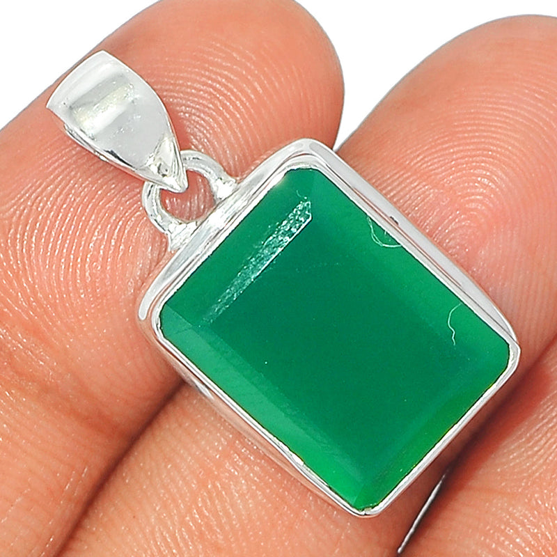1.2" Green Onyx Faceted Pendants - GOFP200
