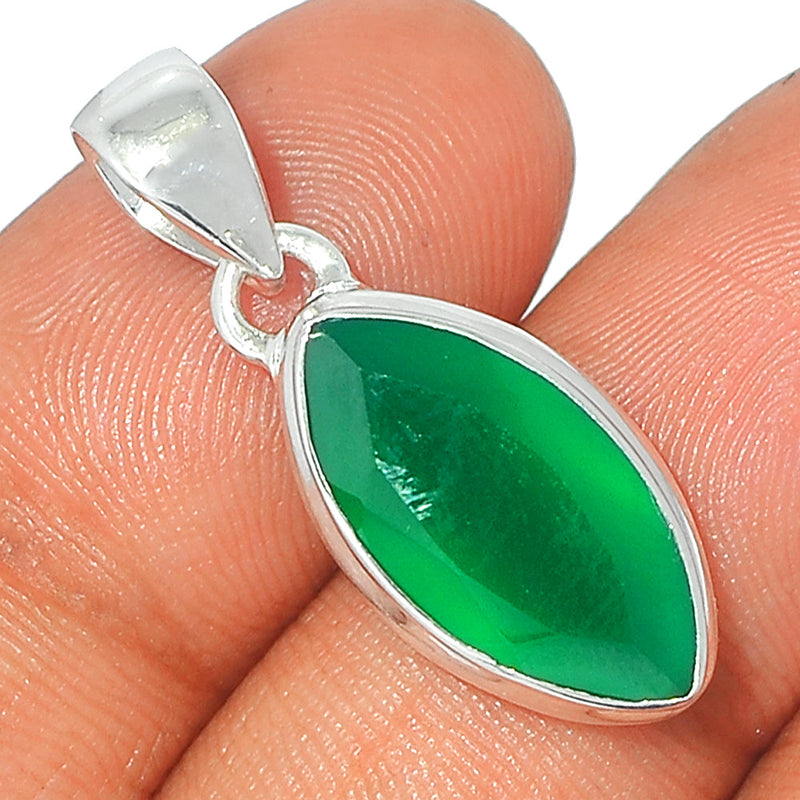 1.2" Green Onyx Faceted Pendants - GOFP202