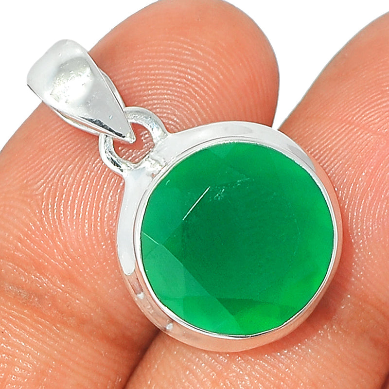 1.1" Green Onyx Faceted Pendants - GOFP205