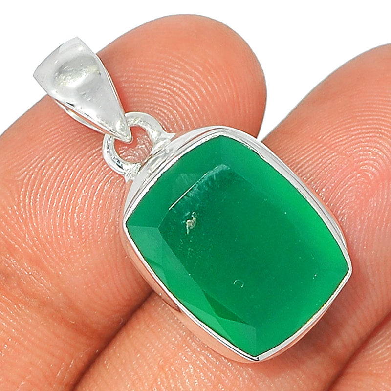 1.1" Green Onyx Faceted Pendants - GOFP208