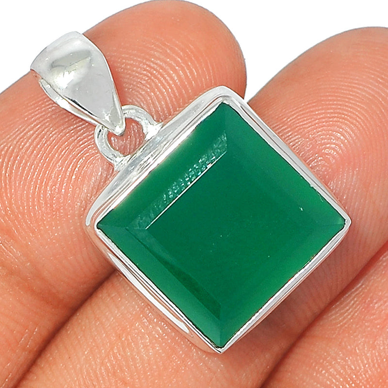 1.1" Green Onyx Faceted Pendants - GOFP216