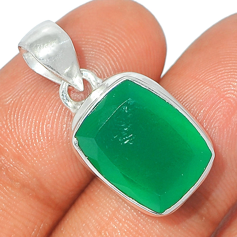 1.1" Green Onyx Faceted Pendants - GOFP222