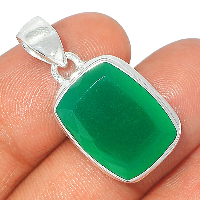 1.2" Green Onyx Faceted Pendants - GOFP226