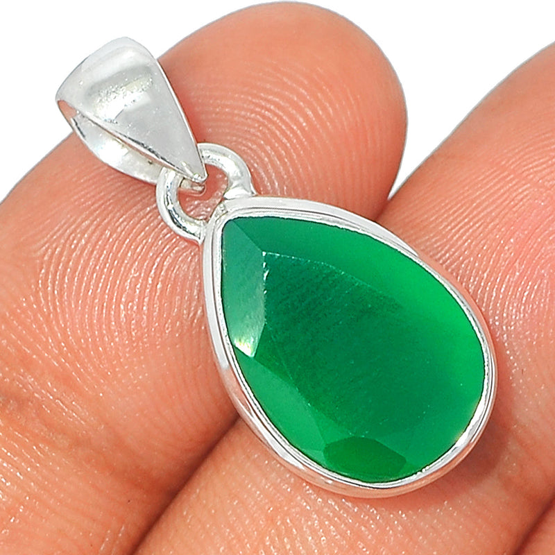 1.1" Green Onyx Faceted Pendants - GOFP229