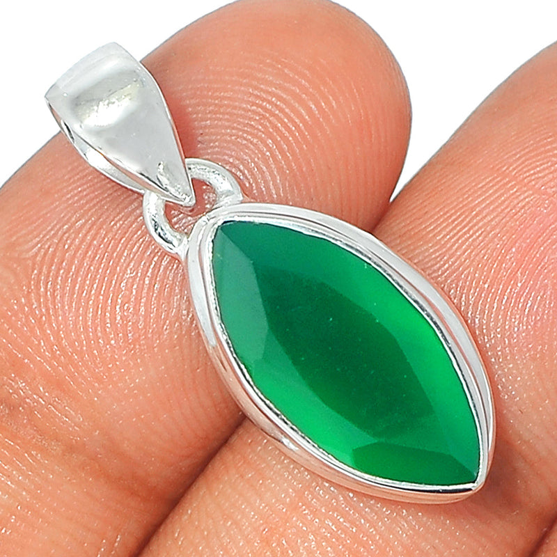 1.1" Green Onyx Faceted Pendants - GOFP231