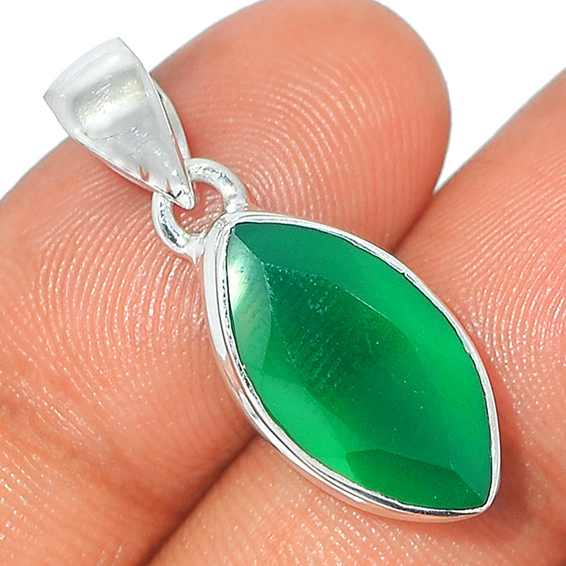 1.1" Green Onyx Faceted Pendants - GOFP233