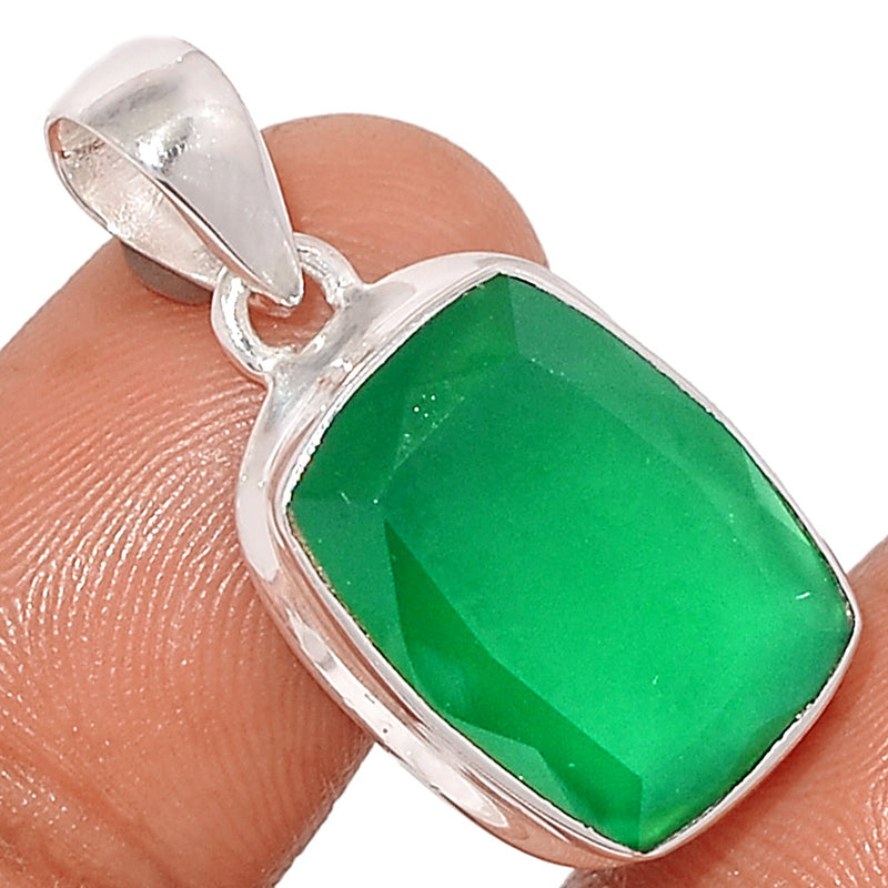 1.2" Green Onyx Faceted Pendants - GOFP236