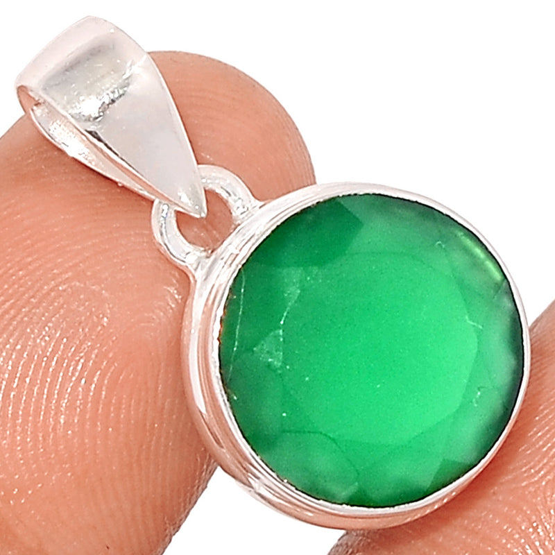 1.1" Green Onyx Faceted Pendants - GOFP237