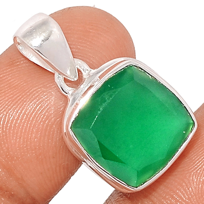 1" Green Onyx Faceted Pendants - GOFP245