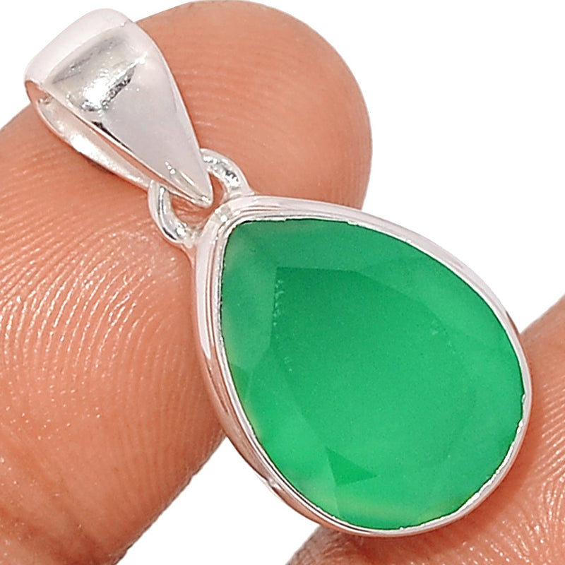 1.1" Green Onyx Faceted Pendants - GOFP246