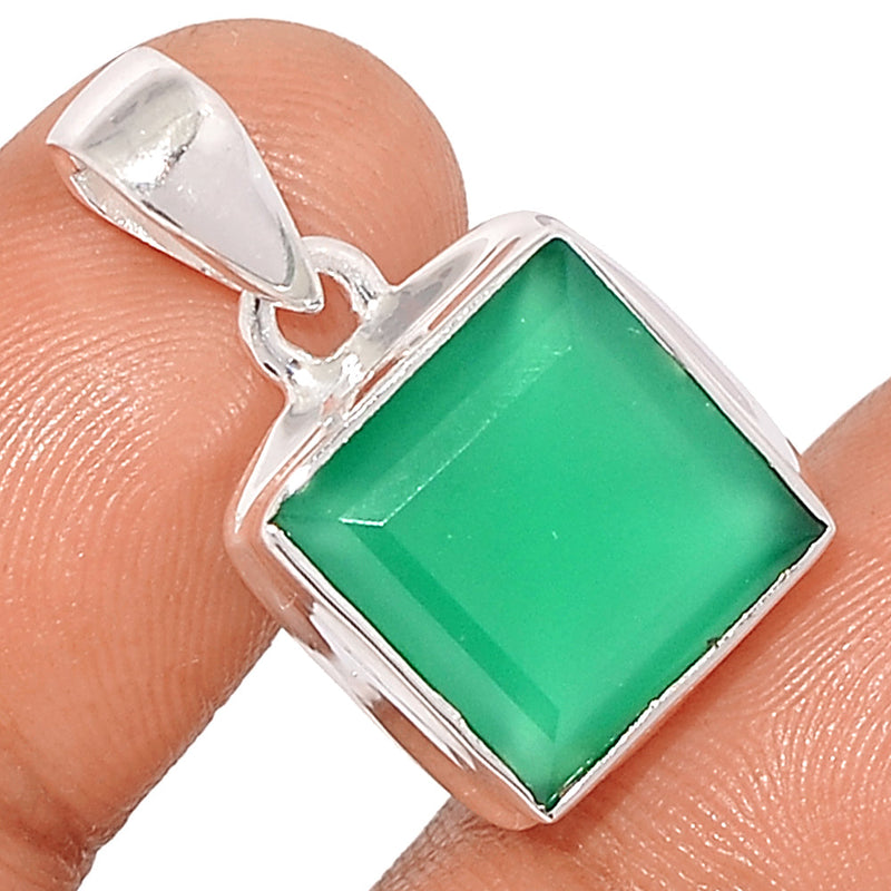 1.1" Green Onyx Faceted Pendants - GOFP247