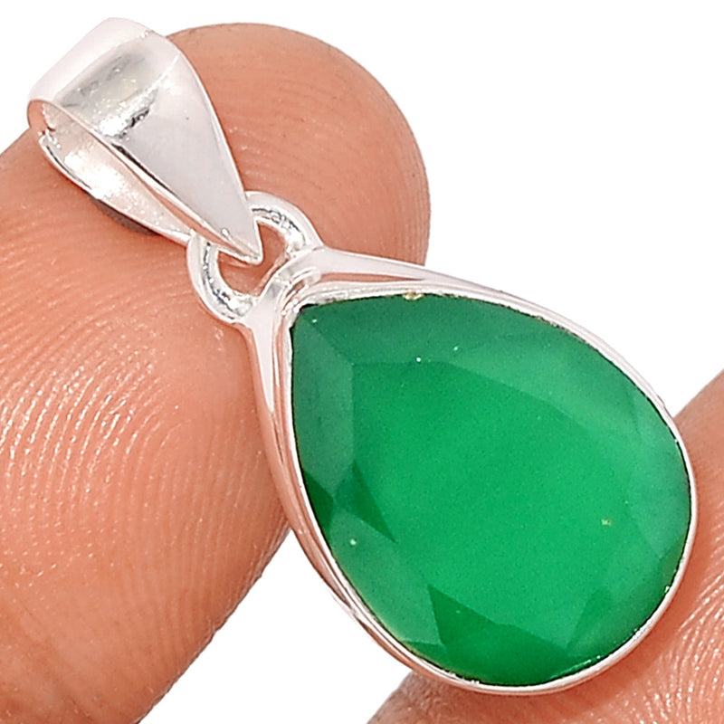 1.1" Green Onyx Faceted Pendants - GOFP261