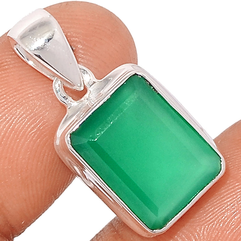 1.1" Green Onyx Faceted Pendants - GOFP262