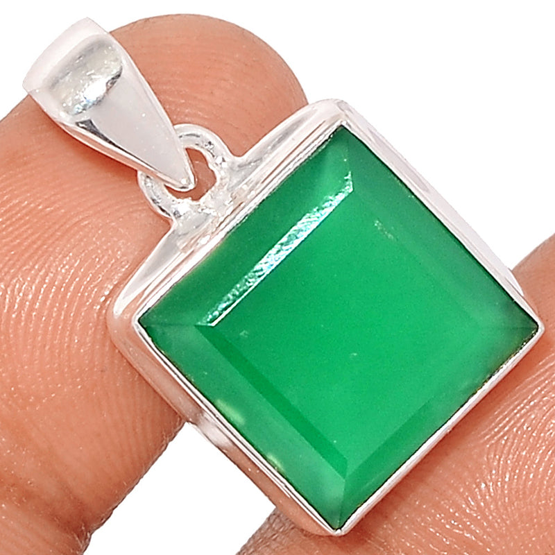 1.1" Green Onyx Faceted Pendants - GOFP265