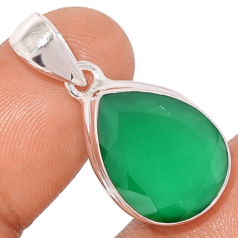 1.2" Green Onyx Faceted Pendants - GOFP266