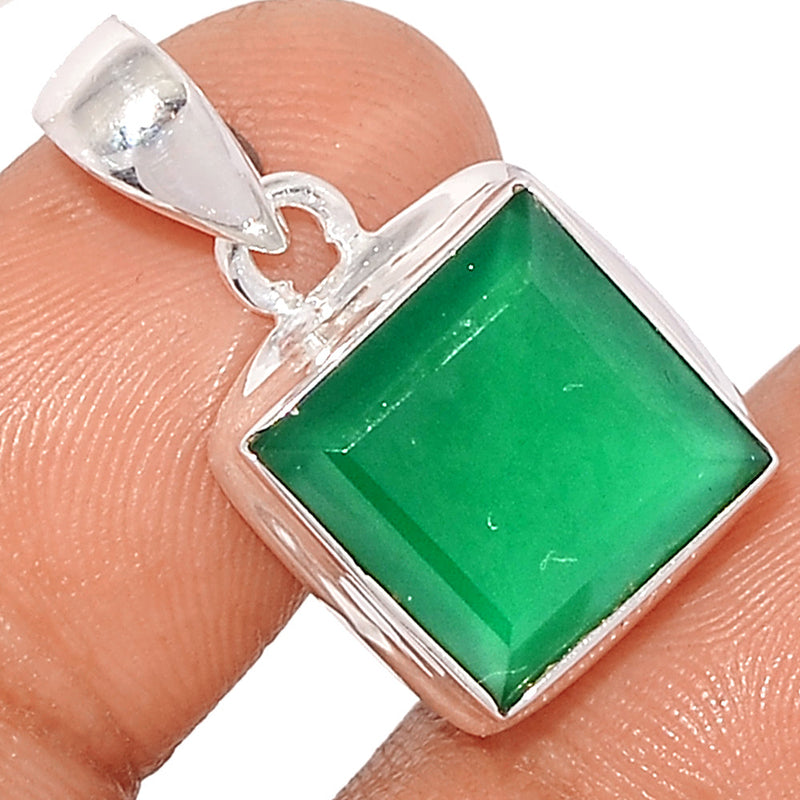 1.1" Green Onyx Faceted Pendants - GOFP268
