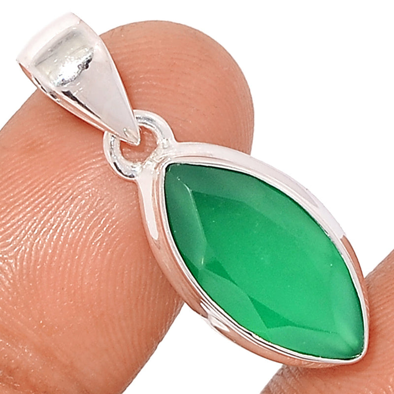 1.2" Green Onyx Faceted Pendants - GOFP272
