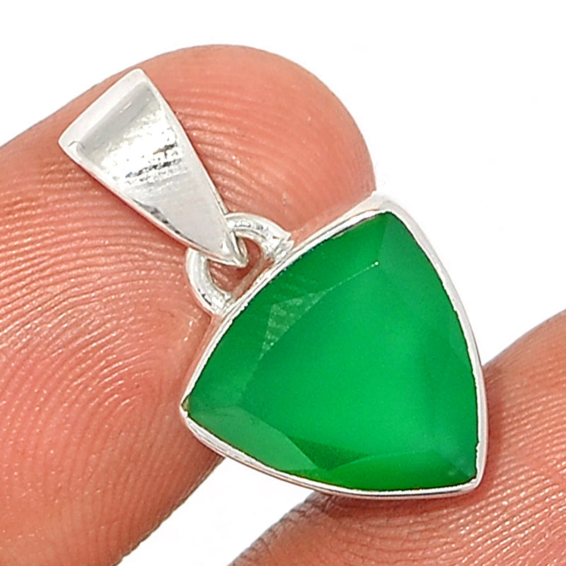 1" Green Onyx Faceted Pendants - GOFP282