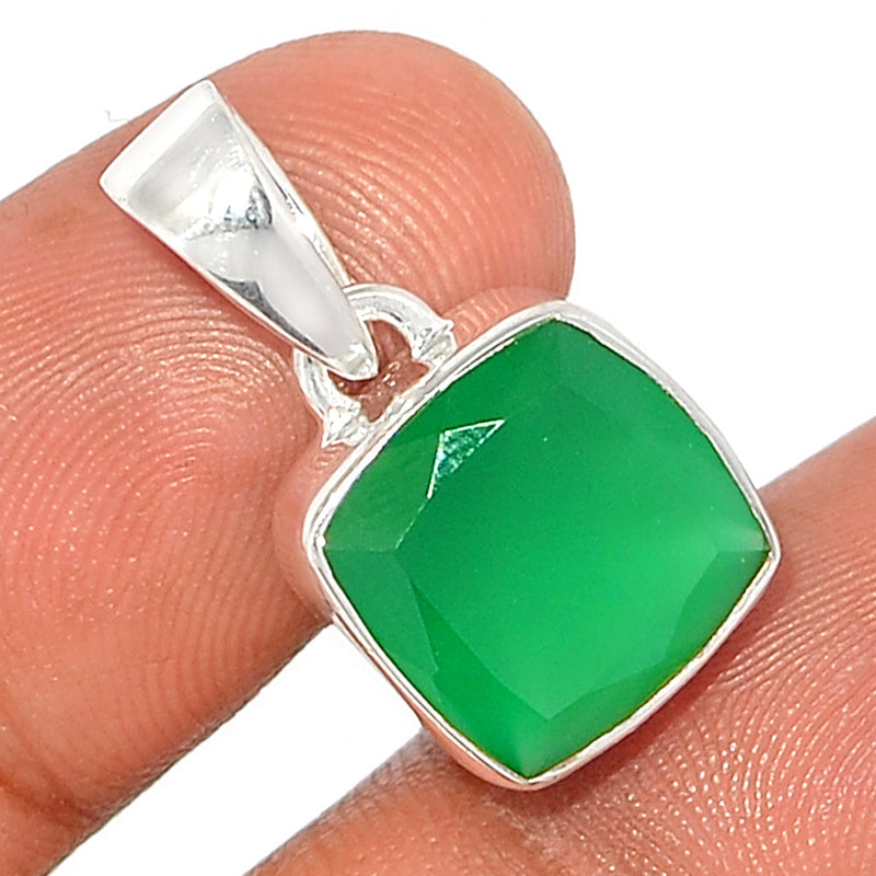 1" Green Onyx Faceted Pendants - GOFP283