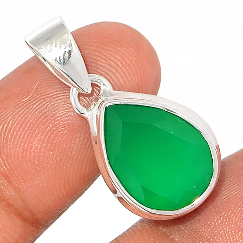 1.2" Green Onyx Faceted Pendants - GOFP284