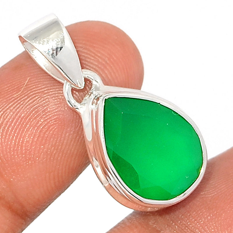 1.1" Green Onyx Faceted Pendants - GOFP286