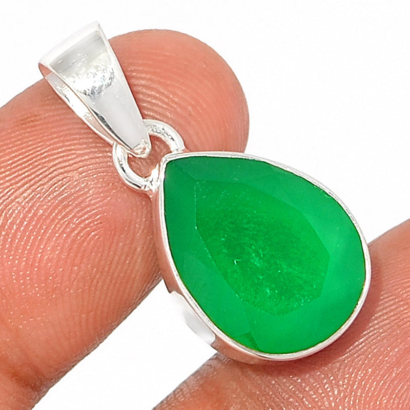 1.1" Green Onyx Faceted Pendants - GOFP287