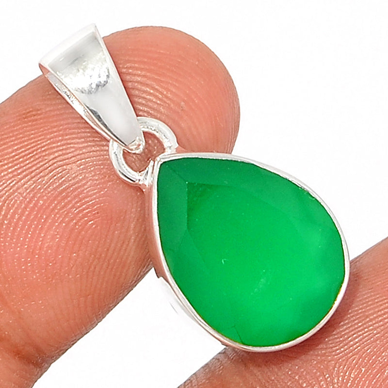 1.2" Green Onyx Faceted Pendants - GOFP288