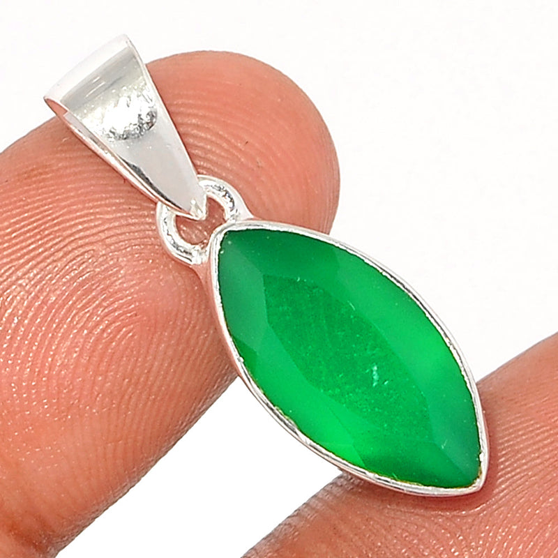 1.2" Green Onyx Faceted Pendants - GOFP289