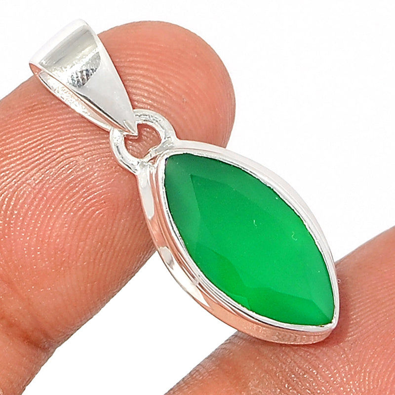1.2" Green Onyx Faceted Pendants - GOFP290