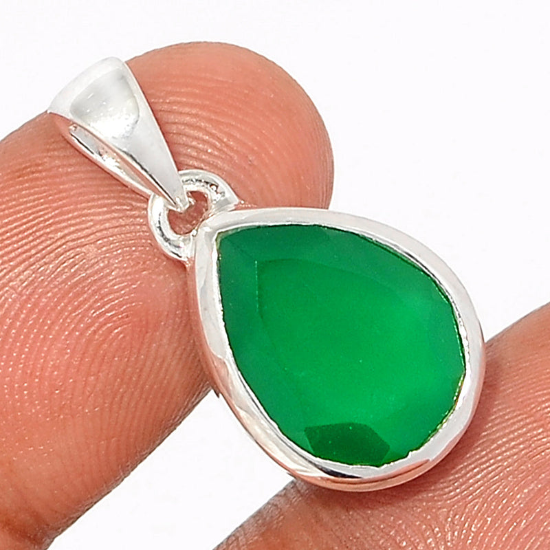 1.1" Green Onyx Faceted Pendants - GOFP293
