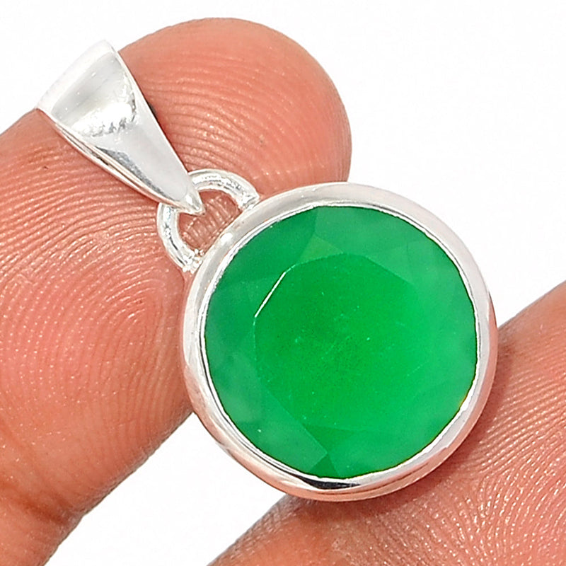 1.1" Green Onyx Faceted Pendants - GOFP294
