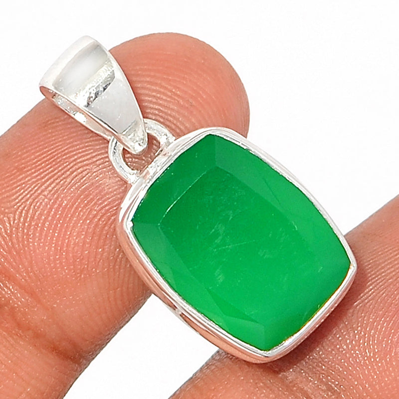 1.2" Green Onyx Faceted Pendants - GOFP298
