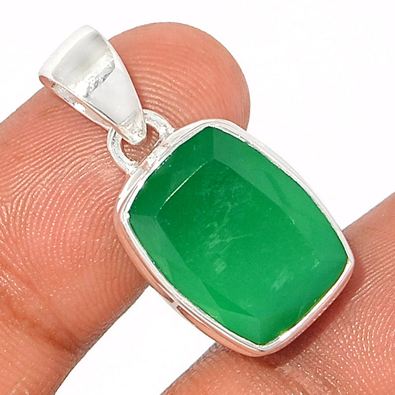1.1" Green Onyx Faceted Pendants - GOFP299