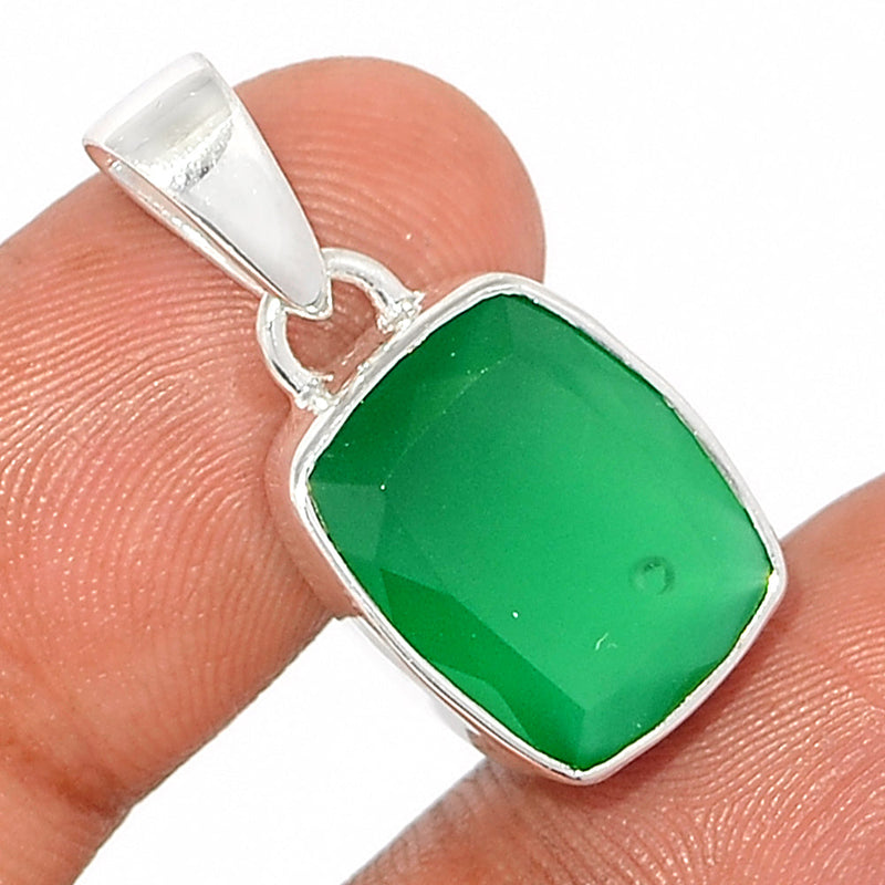 1.1" Green Onyx Faceted Pendants - GOFP305