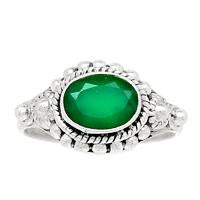 Faceted Green Onyx Ring - GOFR104