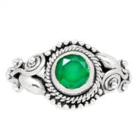 Faceted Green Onyx Ring - GOFR114