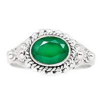 Faceted Green Onyx Ring - GOFR118