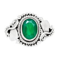 Faceted Green Onyx Ring - GOFR124