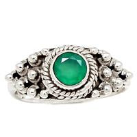 Faceted Green Onyx Ring - GOFR133