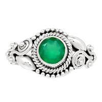 Faceted Green Onyx Ring - GOFR140